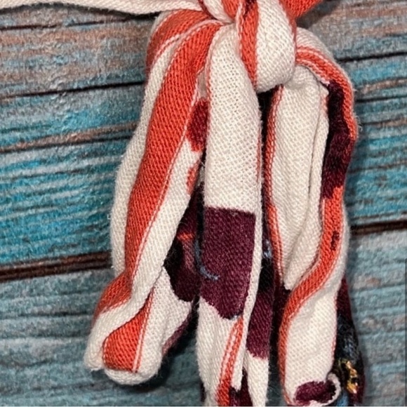 Anthropologie Red and White Striped Floral Top - Picture 6 of 11